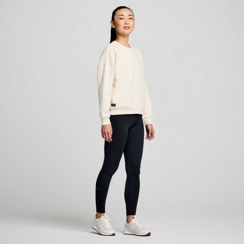 White Saucony Recovery Crew Women's Sweatshirt | PHILIPPINES-MWZ