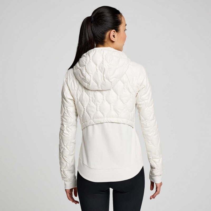 White Saucony Solstice Oysterpuff Women's Jacket | PHILIPPINES-TER