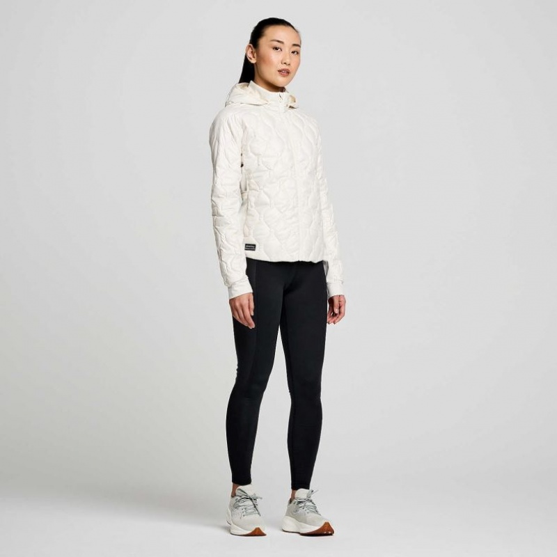 White Saucony Solstice Oysterpuff Women's Jacket | PHILIPPINES-TER