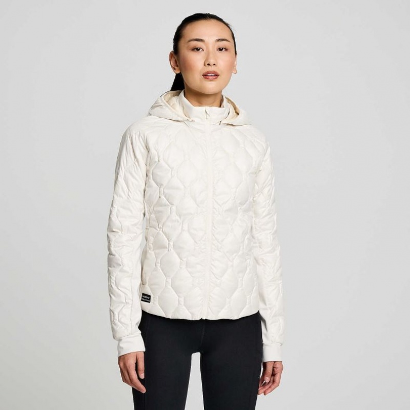 White Saucony Solstice Oysterpuff Women\'s Jacket | PHILIPPINES-TER