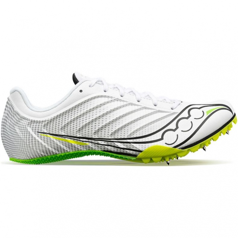 White Saucony Spitfire 5 Men\'s Spikes | PHILIPPINES-MTN