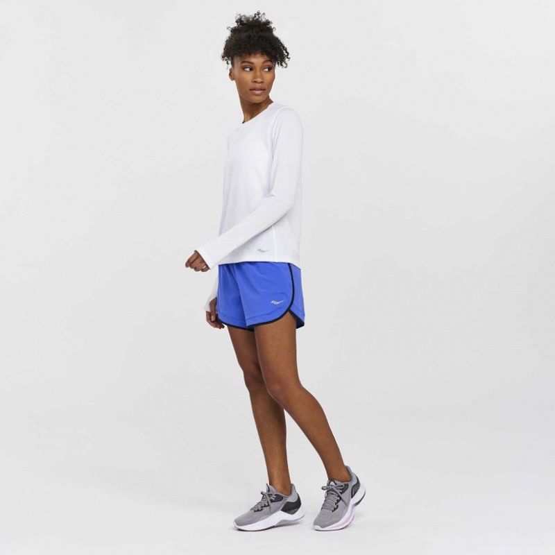 White Saucony Stopwatch Long Sleeve Women's T-Shirt | PHILIPPINES-TRW