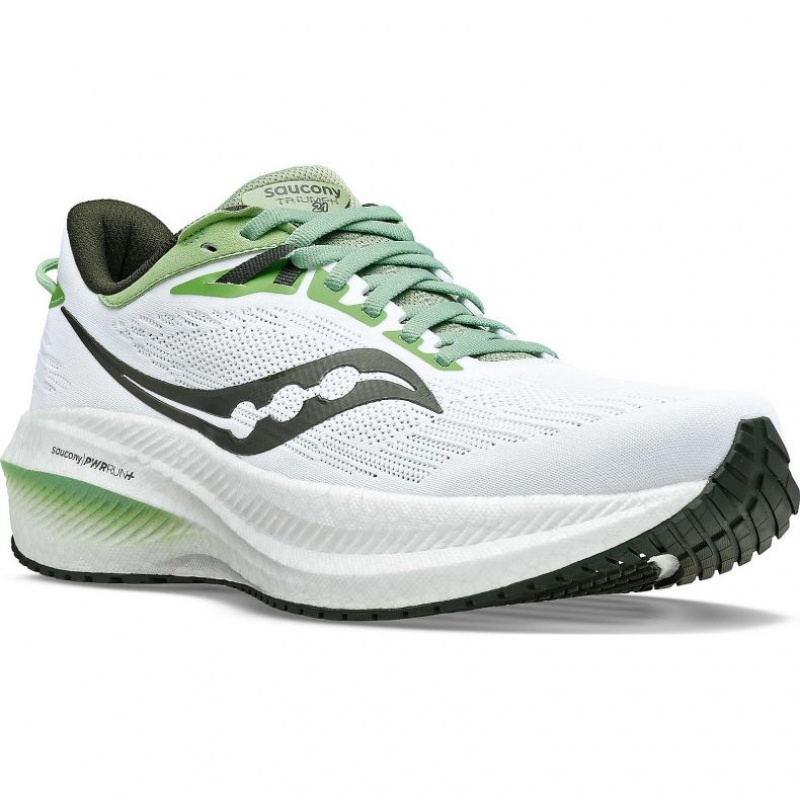 White Saucony Triumph 21 Men's Running Shoes | PHILIPPINES-LIB