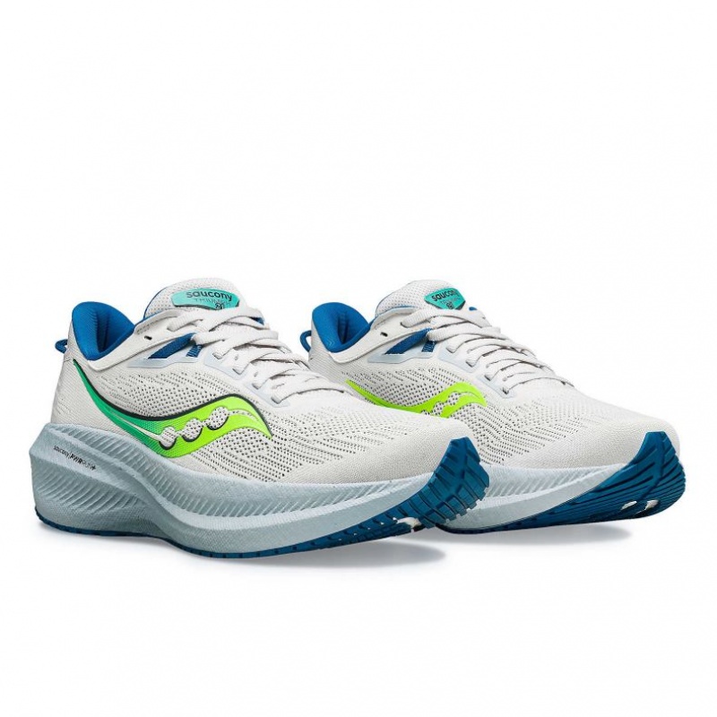 White Saucony Triumph 21 Women's Running Shoes | PHILIPPINES-RDU