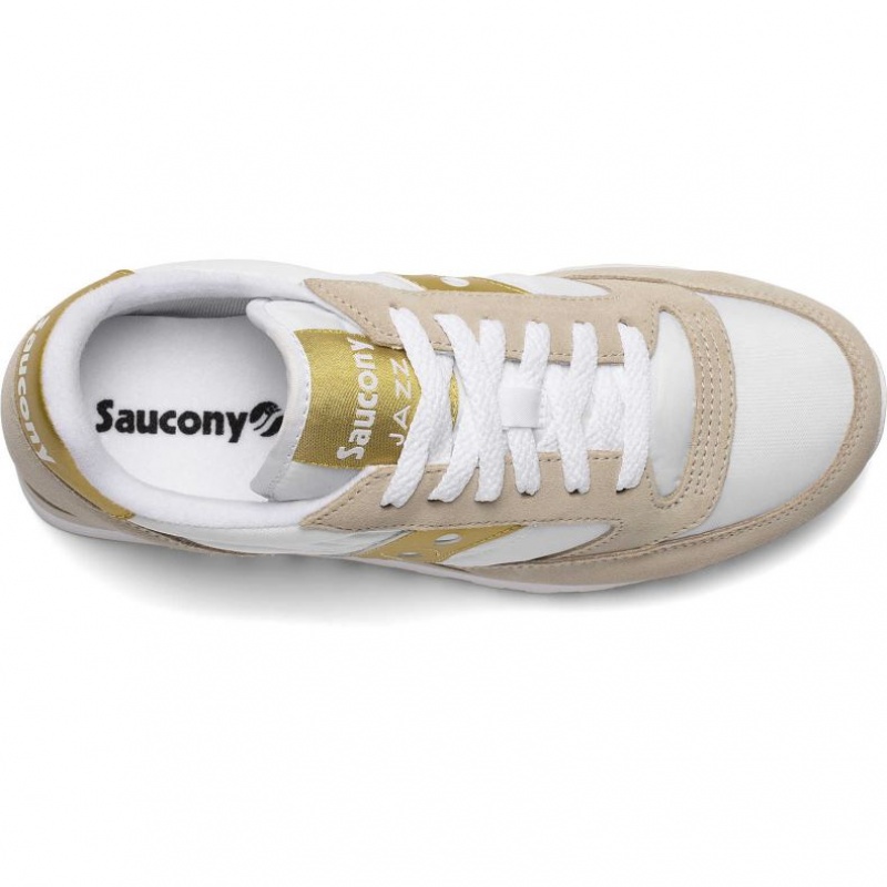 White / Beige / Gold Saucony Jazz Original Women's Sneakers | PHILIPPINES-KHO