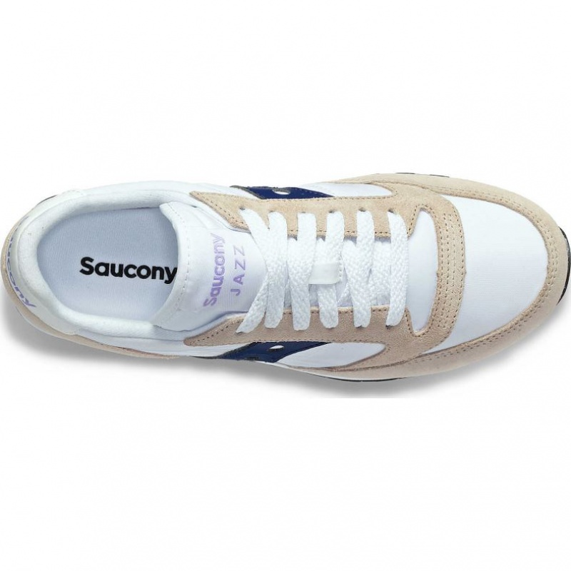 White / Beige / Navy Saucony Jazz Original Women's Sneakers | PHILIPPINES-ZYC