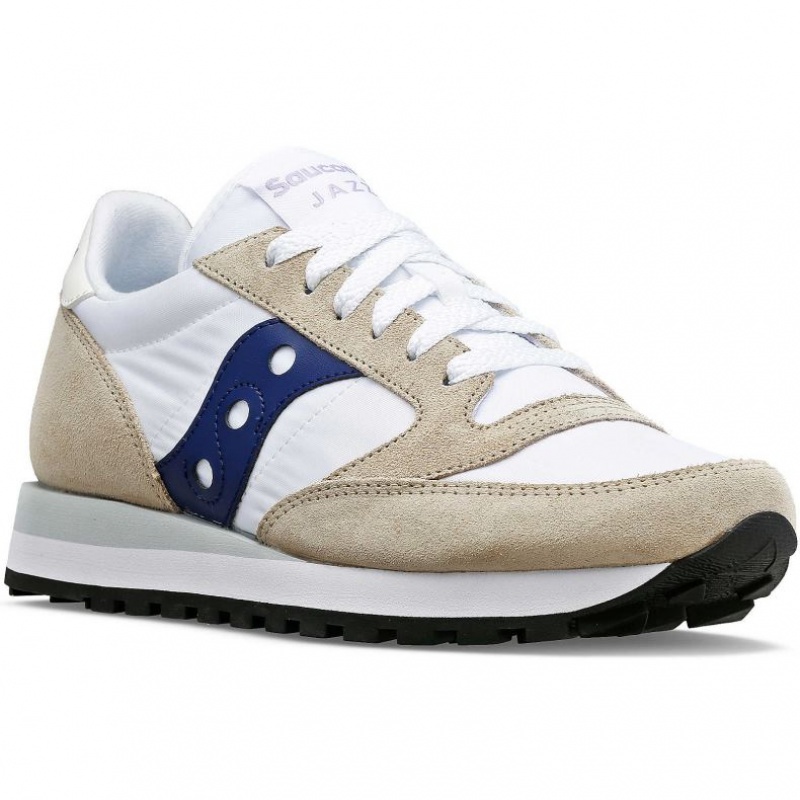 White / Beige / Navy Saucony Jazz Original Women's Sneakers | PHILIPPINES-ZYC