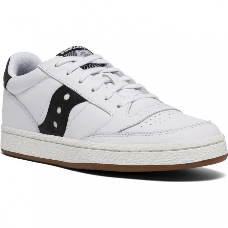 White / Black Saucony Jazz Court Men's Sneakers | PHILIPPINES-JED