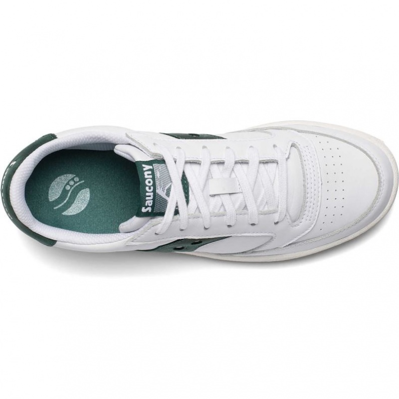 White / Green Saucony Jazz Court Women's Sneakers | PHILIPPINES-ZWT