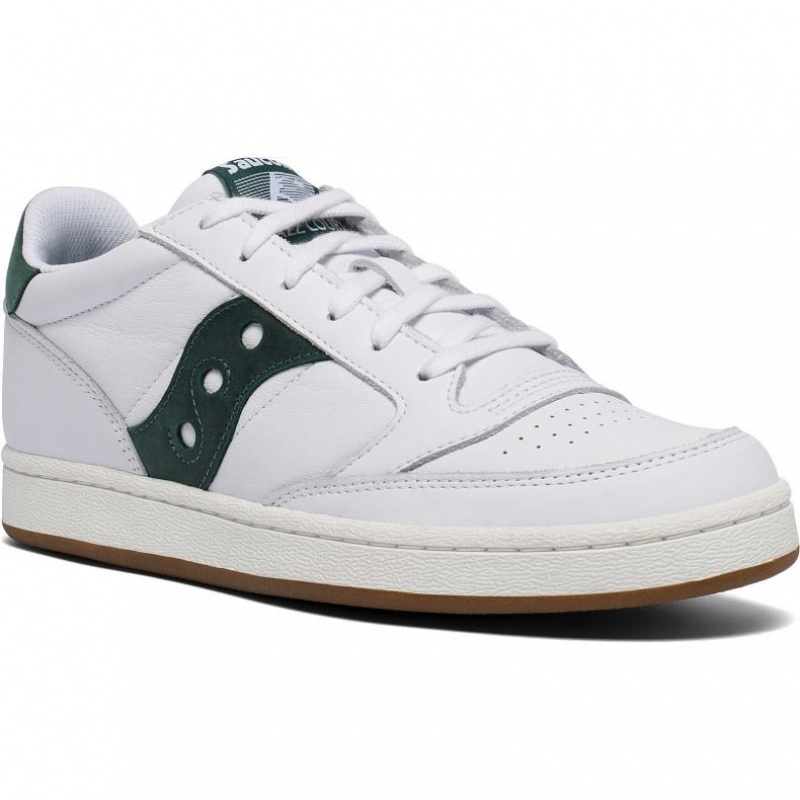 White / Green Saucony Jazz Court Women's Sneakers | PHILIPPINES-ZWT