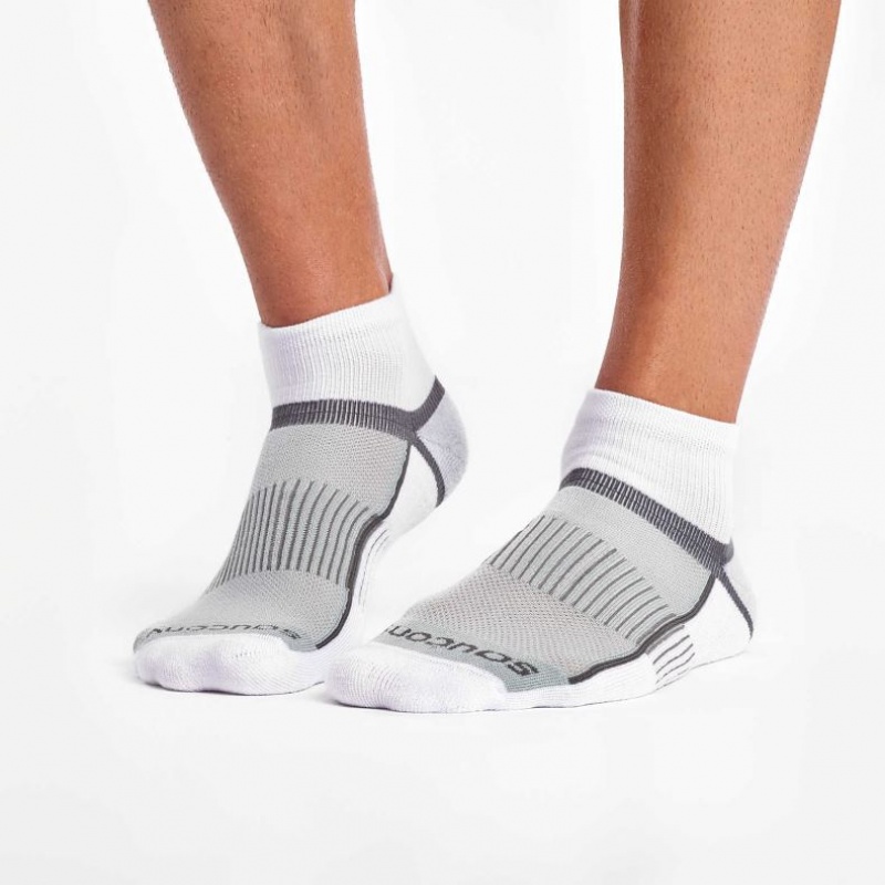 White / Grey Saucony Inferno Quarter 3-Pack Women's Socks | PHILIPPINES-YDX