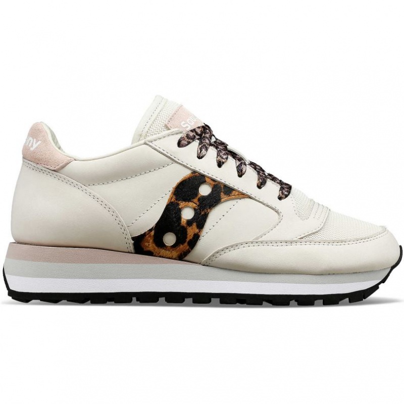 White / Leopard Saucony Jazz Triple Women\'s Sneakers | PHILIPPINES-WML