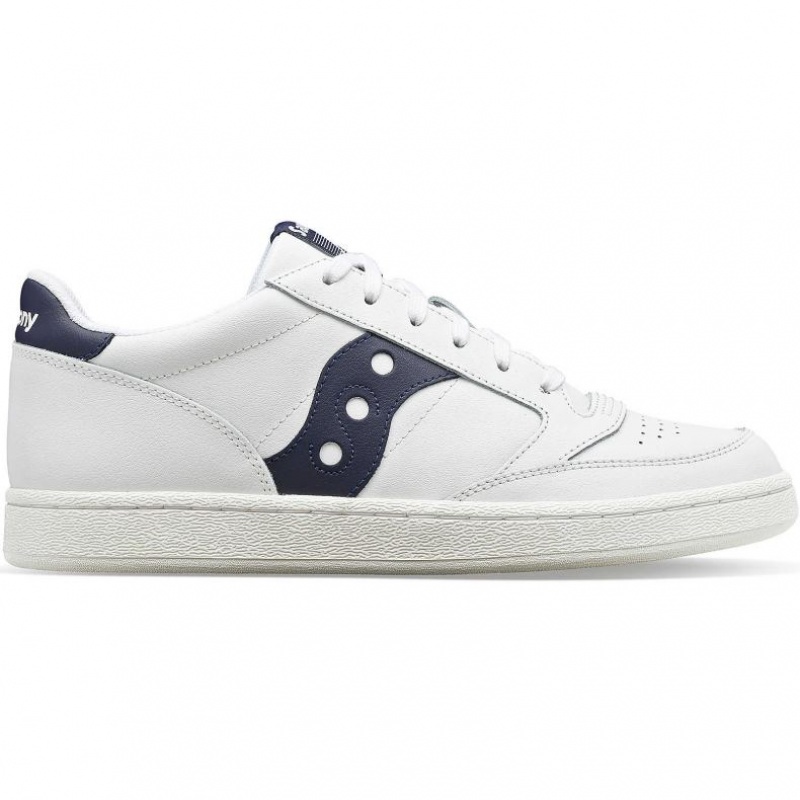 White / Navy Saucony Jazz Court PU Men\'s Sneakers | PHILIPPINES-GVZ