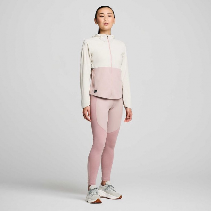 White / Pink Saucony Runshield Women's Jacket | PHILIPPINES-VLP