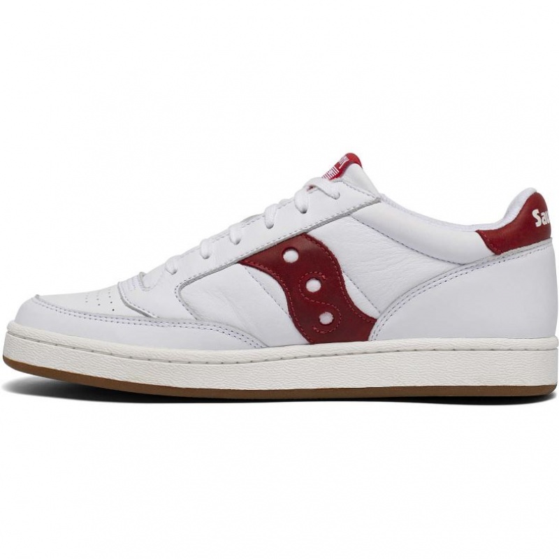 White / Red Saucony Jazz Court Men's Sneakers | PHILIPPINES-DNY