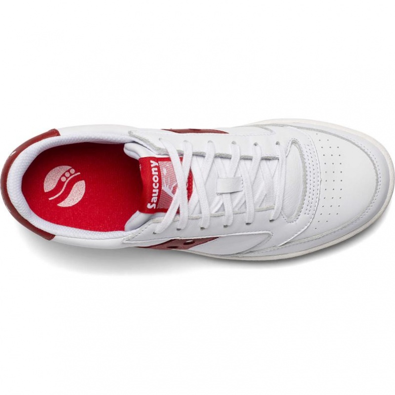 White / Red Saucony Jazz Court Men's Sneakers | PHILIPPINES-DNY