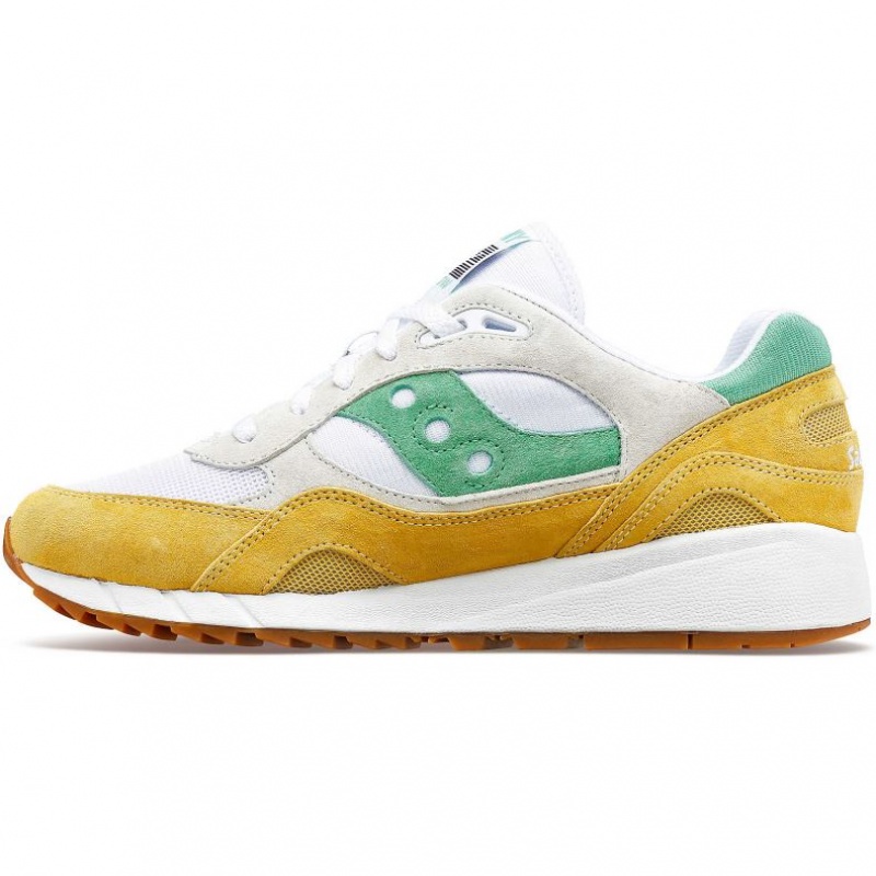 White / Yellow / Green Saucony Shadow 6000 Men's Sneakers | PHILIPPINES-UPT