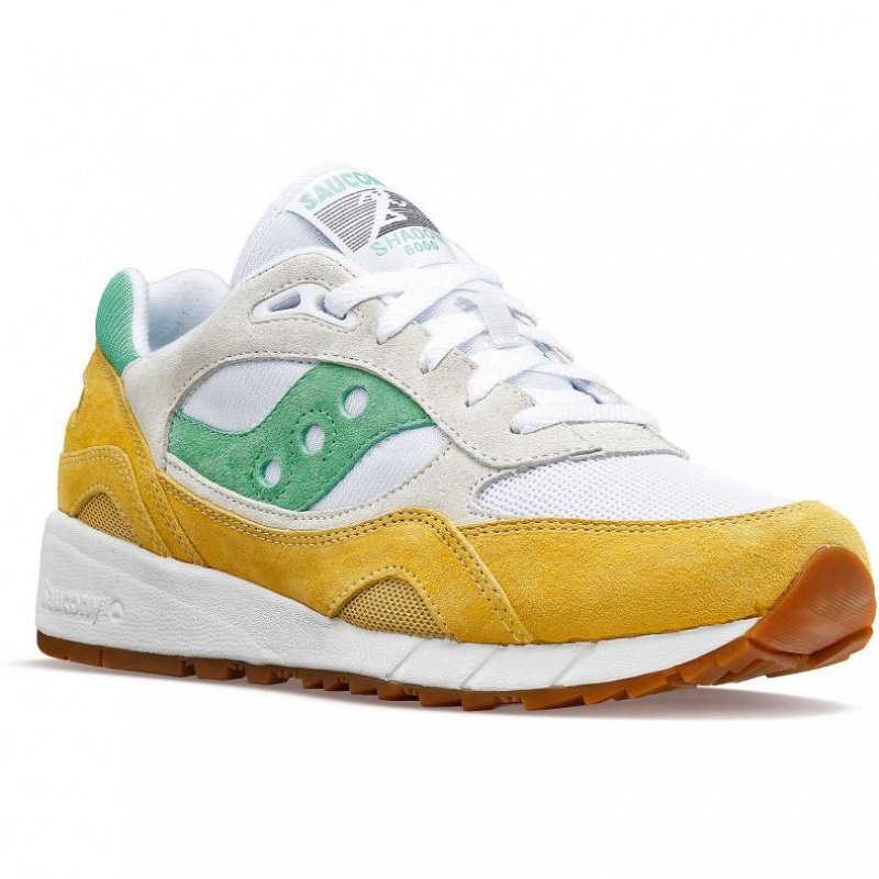 White / Yellow / Green Saucony Shadow 6000 Men's Sneakers | PHILIPPINES-UPT