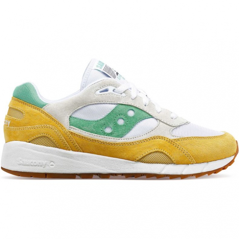 White / Yellow / Green Saucony Shadow 6000 Men\'s Sneakers | PHILIPPINES-UPT