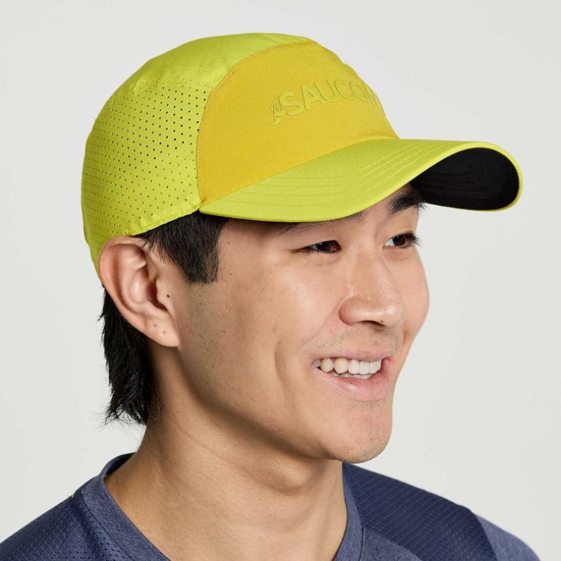 Yellow Saucony Outpace Men\'s Hat | PHILIPPINES-BTE