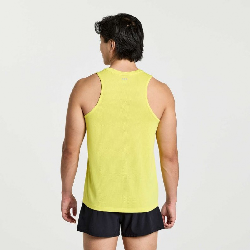 Yellow Saucony Stopwatch Men's Singlet | PHILIPPINES-RFI