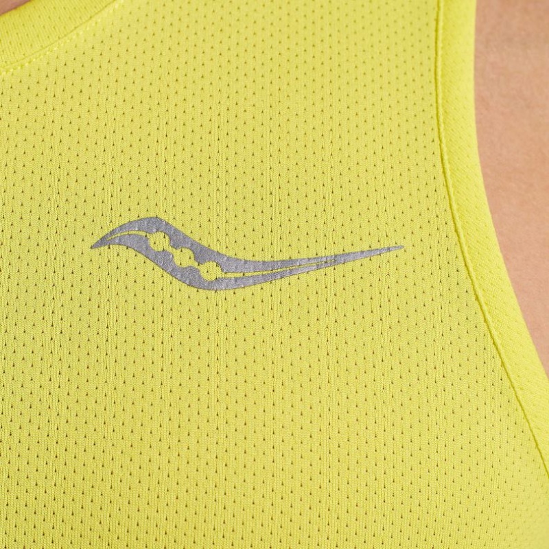 Yellow Saucony Stopwatch Men's Singlet | PHILIPPINES-RFI