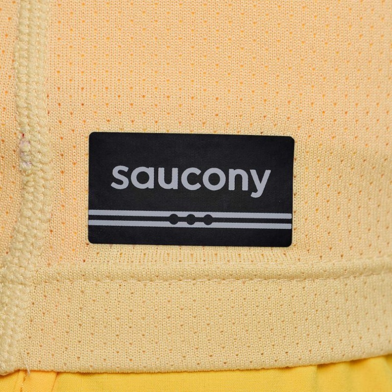 Yellow Saucony Stopwatch Short Sleeve Women's T-Shirt | PHILIPPINES-FCV