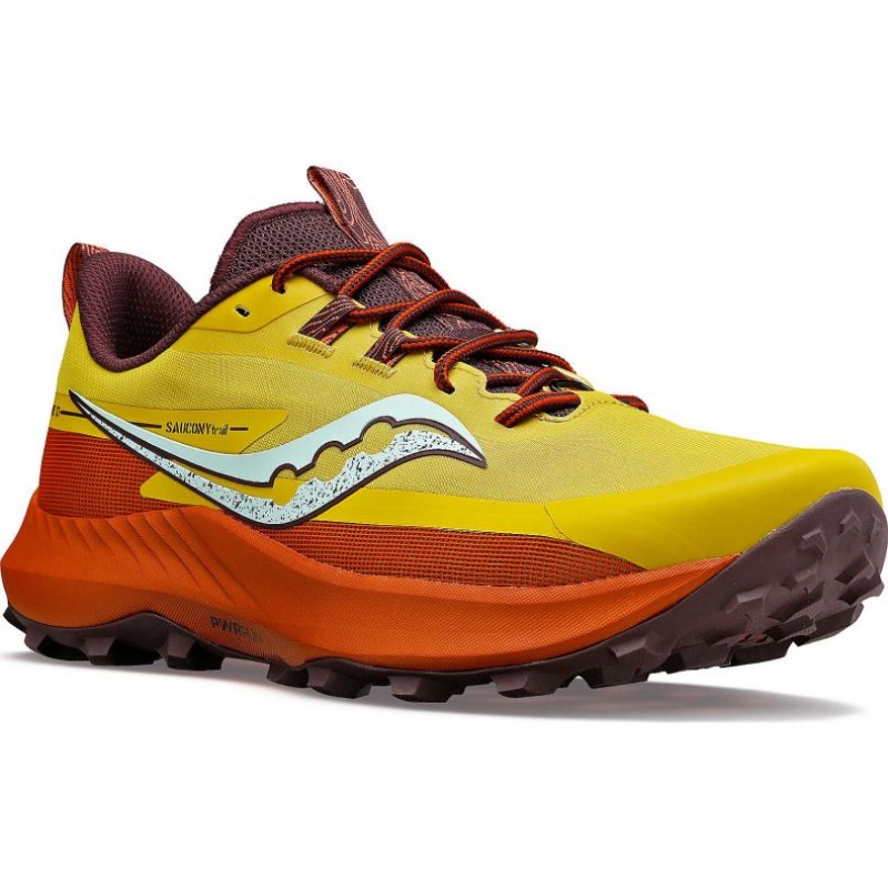 Yellow / Orange Saucony Peregrine 13 Men's Trail Running Shoes | PHILIPPINES-KUQ