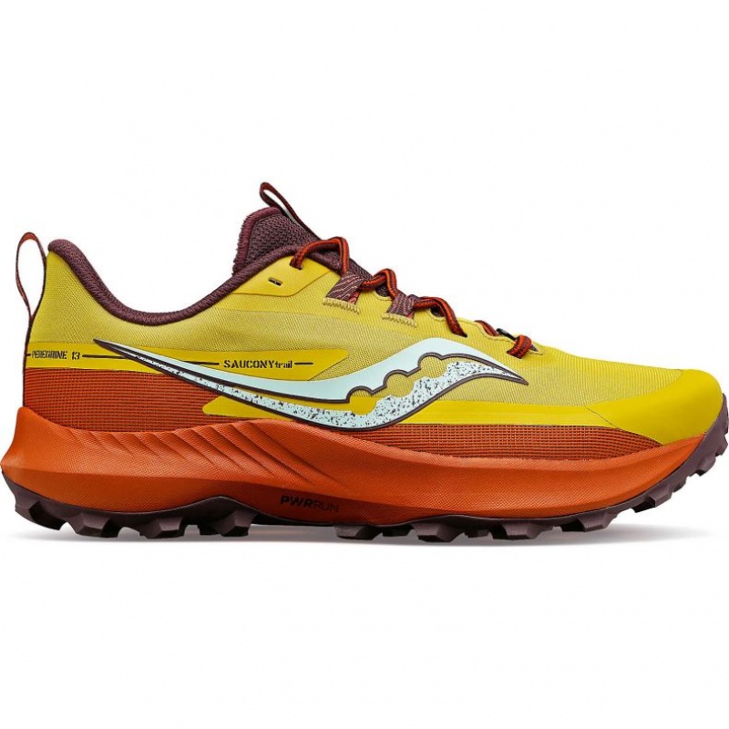 Yellow / Orange Saucony Peregrine 13 Men\'s Trail Running Shoes | PHILIPPINES-KUQ